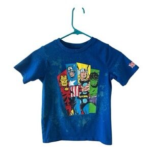 Marvel Avengers Bleach Splatter Youth Size 7 Graphic T-Shirt Iron Man Thor Hulk